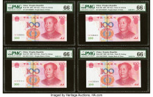Super Solid Serial Number Set 0-9 China People's Bank of China 100 Yuan 2005 Pick 907 Ten Examples PMG Gem Uncirculated 66 EPQ (7); Gem Uncirculated 6...
