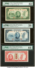 China Bank of Taiwan 100; 1000; 10,000 Yuan 1947; 1948; 1949 Pick 1941; 1942; 1945 Three Examples PMG Choice Uncirculated 63 EPQ; Choice About Unc 58 ...