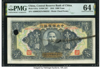 China Central Reserve Bank of China 1000 Yuan 1944 Pick J31a S/M#C297 PMG Choice Uncirculated 64 EPQ. Cancelled and serial number error noted. 

HID09...
