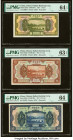 China Chinese Italian Banking Corporation 1; 5; 10 Yuan 1921 Pick S253r; S254r; S255r Three Remainders PMG Choice Uncirculated 64 EPQ; Choice Uncircul...