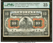 China International Banking Corporation, Peking 10 Dollars 1.1.1910 Pick S414 S/M#M10-22 PMG Very Fine 25. Ink is noted on this example. 

HID09801242...