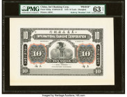 China International Banking Corporation, Shanghai 10 Taels 1.1.1918 Pick S426p S/M#M10-32 Proof PMG Choice Uncirculated 63 Net. Tears are noted on thi...