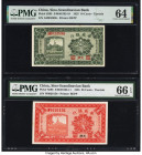 China Sino-Scandinavian Bank, Tientsin 10; 20 Cents 1.10.1925 Pick S595; S596 Two Examples PMG Choice Uncirculated 64; Gem Uncirculated 66 EPQ. 

HID0...