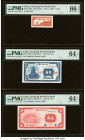 China Chekiang Provincial Bank 5; 20; 50 Cents ND (ca. 1938); 1936 (2) Pick S885; S878; S879 Three Examples PMG Gem Uncirculated 66 EPQ; Choice Uncirc...