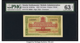 Straits Settlements Government of the Straits Settlements 10 Cents 14.10.1919 Pick 8b KNB16a PMG Choice Uncirculated 63 Net. A stain is noted on this ...