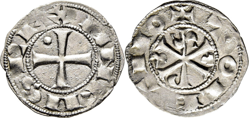 Alfonso VI (1073-1109). Dinero. Vellón. Cruz patada y Crismón. Toledo. Leyenda A...
