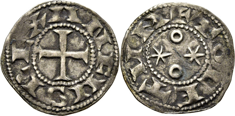 Alfonso VI (1073-1109). Dinero. Vellón. Cruz patada y anillos y estrellas grande...