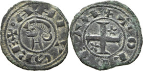 Alfonso I de Aragón (1109-1126). Dinero. Toledo. Pátina verde oscura