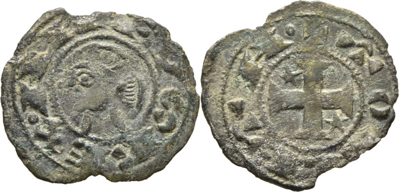 Alfonso I de Aragón (1109-1126). Dinero. Vellón. Toledo. Leyendas ANFVS REX· y +...