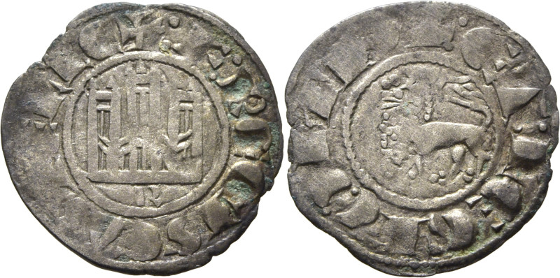 Fernando IV (1295-1312). Pepión. Vellón. Burgos. Leyendas dos puntos +:F: REGIS ...