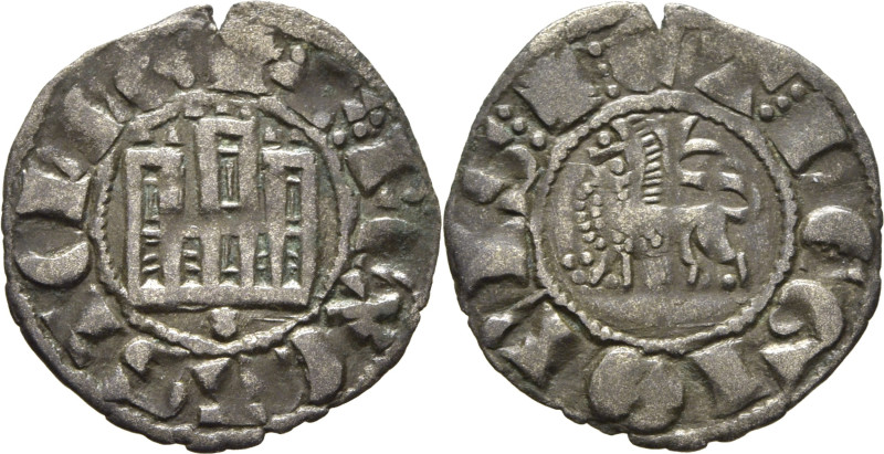 Fernando IV (1295-1312). Pepión. Vellón. Coruña. Leyendas ¿+?·F tres puntos REX ...
