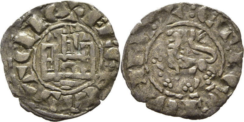 Fernando IV (1295-1312). Pepión. Vellón. Coruña. Leyendas +F REX CASTELLE y +:ET...