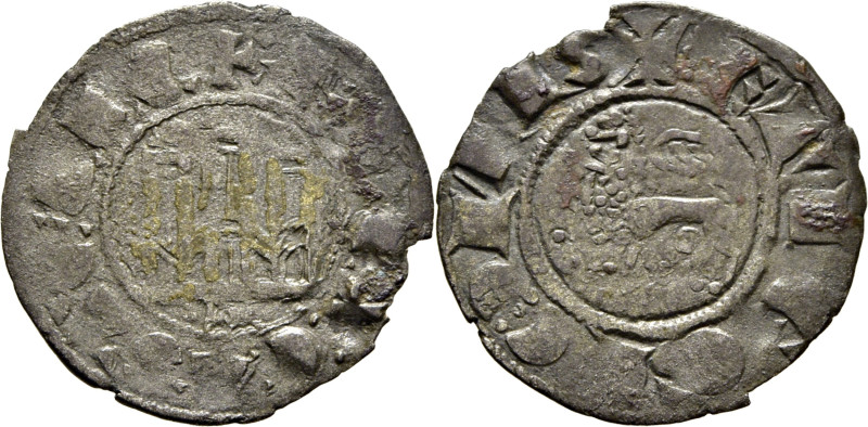 Fernando IV (1295-1312). Pepión. Vellón. Coruña. Leyendas +¿·?F (R)EX: CASTELLE ...