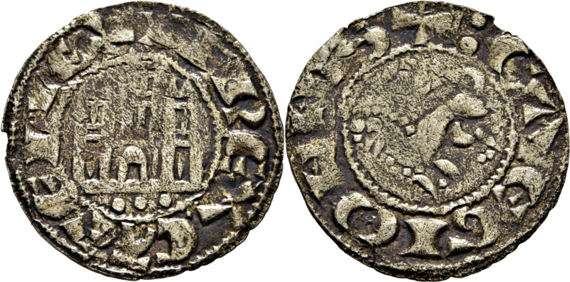 Fernando IV (1295-1312). Pepión. Vellón. Segovia. Leyendas +¿L?F REX CATELLE y +...