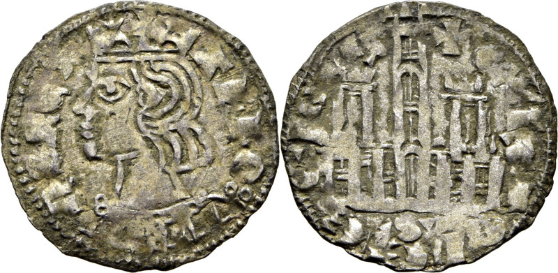 Alfonso XI (1312-1350). Cornado. Vellón. Sevilla. Busto y castillo. La S vertica...