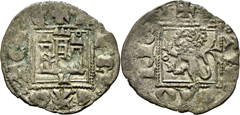 Alfonso XI (1312-1350). Novén. Vellón. León. Castillo y león. L en anverso y rev...
