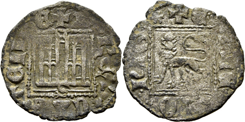 Alfonso XI (1312-1350). Novén. Vellón. Sevilla. Castillo y león pasante, no ramp...