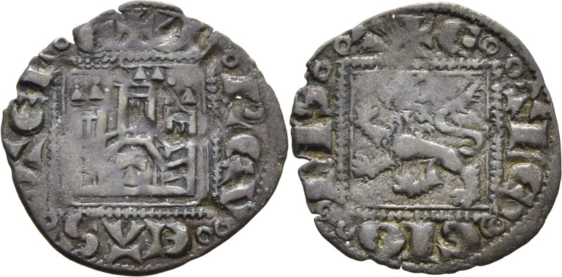 Alfonso XI (1312-1350). Novén. Vellón. Toledo. Castillo y león. Dobles anillos e...