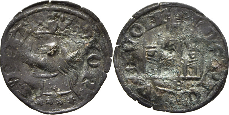 Don Juan Manuel (1296). Cornado. Vellón. Burgos. Escudo adornando la corona. Ley...