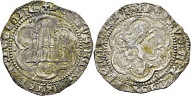 Pedro I (1350-1368). 2 maravedís. Vellón. Sevilla. MBC+. Tono