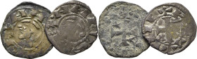 Alfonso I de Aragón (1158-1214) y (1109-1126). Dinero. Vellón. Toledo. Lote de 2