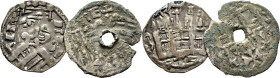 Alfonso VIII (1158-1214). (Toledo). Dinero. Vellón rico. Lote de 2