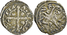 Alfonso IX (1188-1230). C (Coruña). Dinero. Vellón