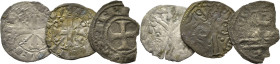 Alfonso IX (1188-1230). Dinero. Vellón. Santiago de Compostela. Sin ceca. Lote de 3