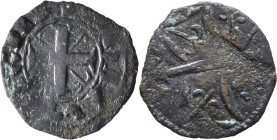 Alfonso IX (1188-1230). Óbolo. Vellón. León. Muy escasa