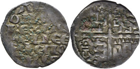 Alfonso X (1252-1284). Dinero blanco de la guerra. Vellón. Santiago de Compostela. Tono