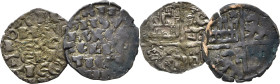 Alfonso X (1252-1284). Dinero blanco de la guerra. Lote de 2