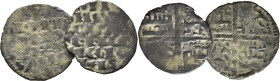 Alfonso X (1252-1284). Dinero blanco de la guerra. Vellón. Dinero…Lote de 2