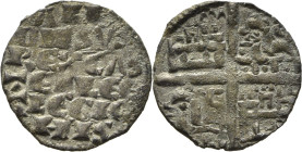 Alfonso X (1252-1284). Dinero blanco de la guerra. Vellón. Tres puntas de flecha. Rara