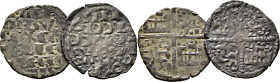 Alfonso X (1252-1284). Dinero blanco de la guerra. Vellón. Interesante. Lote de 2