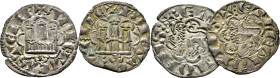 Alfonso X (1252-1284). Dinero novén. Vellón. Burgos. EBC-/EBC+. Muy buena pareja. Atractivas. Lote de 2