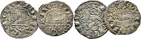 Alfonso X (1252-1284). Dinero novén. Vellón. Burgos. Mejor que MBC+. Buena pareja. Lote de 2