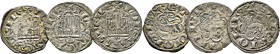 Alfonso X (1252-1284). Dinero novén. Vellón. Burgos. MBC/MBC+. Lote de 3