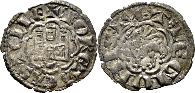 Alfonso X (1252-1284). Dinero. Vellón. Cuenca. Tres puntos al inicio y al final ...