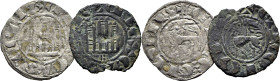 Fernando IV (1295-1312). Dinero. Vellón. Burgos. Lote de 2