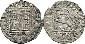 Enrique II (1368-1379). Novén. Vellón. Coruña. Muy escasa