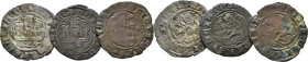 Enrique III (1390-1406). Blanca. Vellón. Burgos. Lote de 3