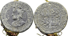 Enrique IV. (1454-1474). Castilla. Sello Real. Efigie. Raro