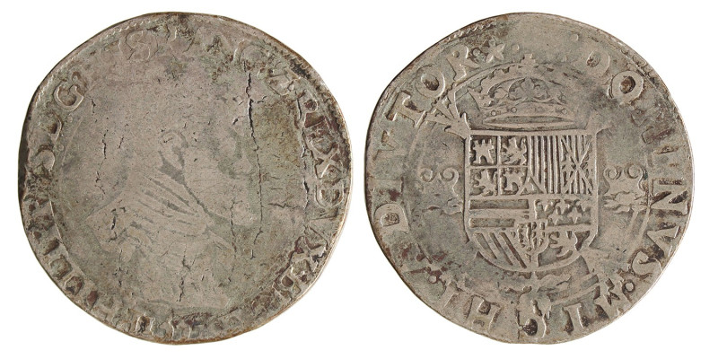 Fillipsdaalder. Brabant. Maastricht. Fillips II. 1557. Zeer Fraai -.
R1. Vanhou...