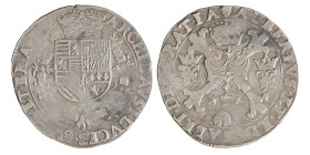 Halve Patagon. Brabant. Antwerpen. Albrecht en Isabella. Z.j.. Zeer Fraai -.
Vanhoudt 620 AN. Delm. 261. 13,16 g.