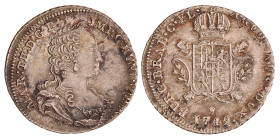 1/8 dukaton. Brabant. Antwerpen. Maria Theresia. 1749. UNC.
Vanhoudt 805. 4,13 g.