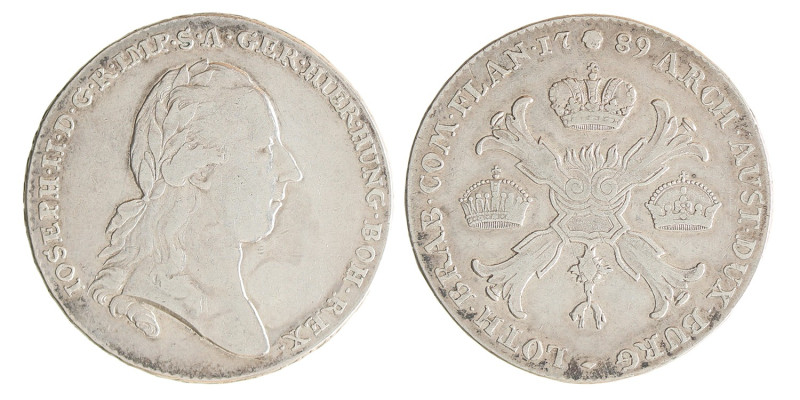 Kronenthaler. Brabant. Brussel. Joseph II. 1789. Zeer Fraai.
Vanhoudt 852. Delm...
