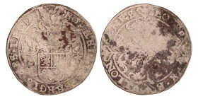 Sprenger of 5 patards. Luik. Robert van Bergen. N.D. (1560). Fraai.
Delm. 449. 6,14 g.