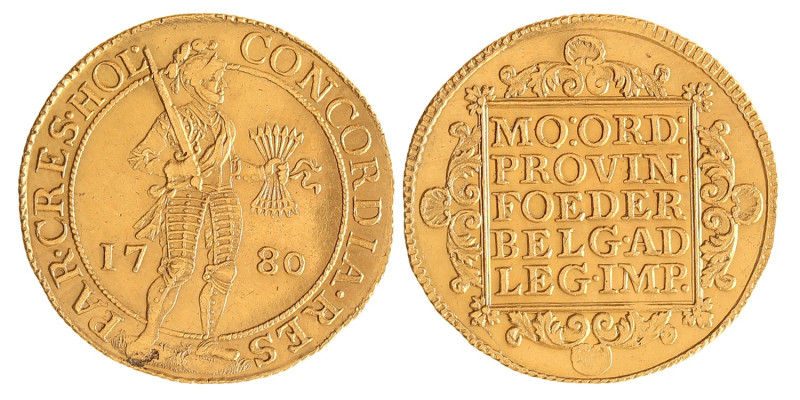 Dubbele dukaat. Holland. 1780. Prachtig -.
Opgewreven. CNM 2.28.52. Delm. 773. ...