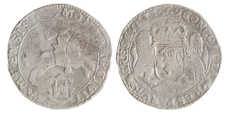 Dukaton of zilveren rijder. Kampen. 1669. Fraai +.
Geoxideerd. CNM 2.30.54. Del...
