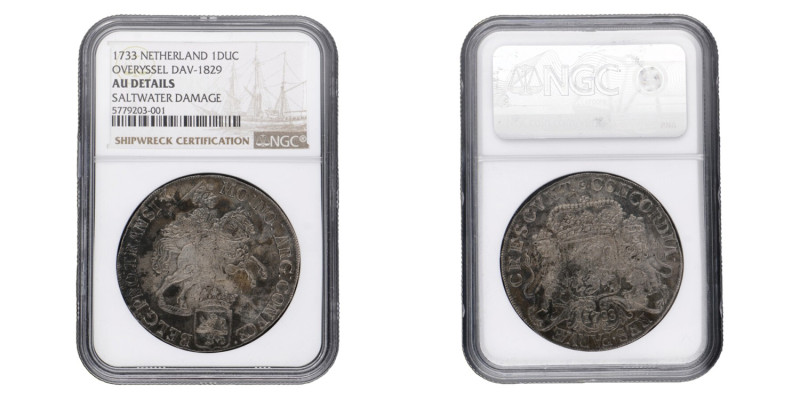 Dukaton of zilveren rijder. Overijssel. 1733. Prachtig / UNC.
NGC graded: 57792...